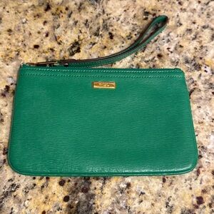 Ralph Lauren, Green Leather Wristlet